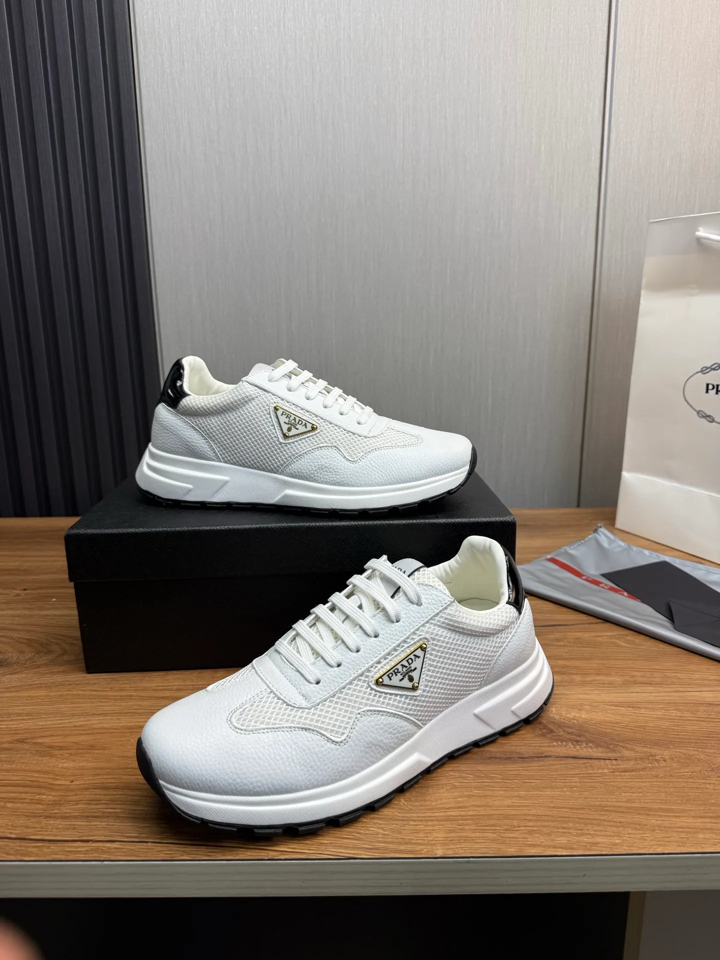 Men's shoes 💰780💰 [PRADA] Men's shoes are popular in the counter, official website synchronization, 1 high-quality shipment ✔️Original cowhide stitching breathable mesh + cowhide lining, 1🆚1 replica, original original bottom, 38-45 (38.45 custom-made, non-refundable)